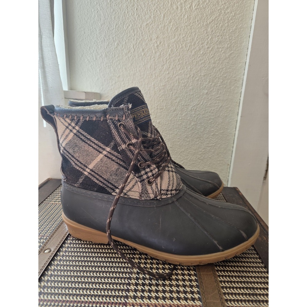 Pendleton Insulated Plaid Heritage Duck Winter Snow Boots Mens Size 9